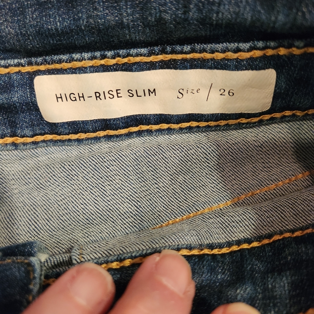Anthropologie Pilcro And The Letterpress Button Fly High Rise Slim Jean Size 26 - Picture 9 of 14